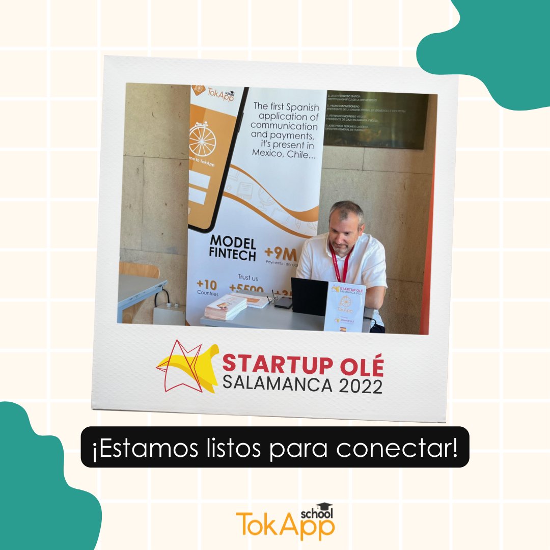 TokappSchool's tweet photo. Hoy nos vemos en la @StartupOle en #Salamanca. Podéis encontrarnos hasta el miércoles 7 de septiembre.
.
¡Os esperamos 😁! https://t.co/7ZXjYzgIbg