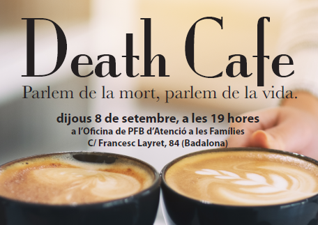 El tanatori de Badalona organitza una sessió per trencar els tabús que envolten la mort. 
👉Participa del Death Cafè, dinamitzat per la psicòloga i experta en dol, Carla Borràs.
🗓️ Dijous 8 de Setembre a les 19h 
📍Oficina d'Atenció a les famílies de PFB C/ Francesc Layret, 84.