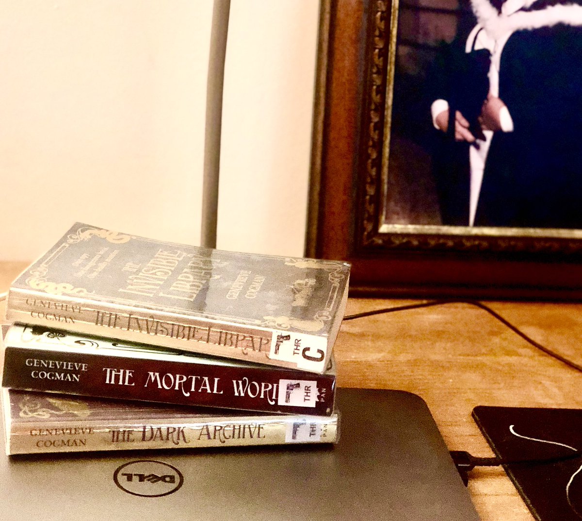 paulettya's tweet photo. In news *I’m* excited about - my local library has @GenevieveCogman’s #InvisibleLibrary series on the shelves (well, several of them now On My Laptop).
Note - TIL that this library classes this series as Thriller not as Fantasy. Guess “spy” trumps “dragons/fae/multiple worlds”. https://t.co/o5tXfvCqht
