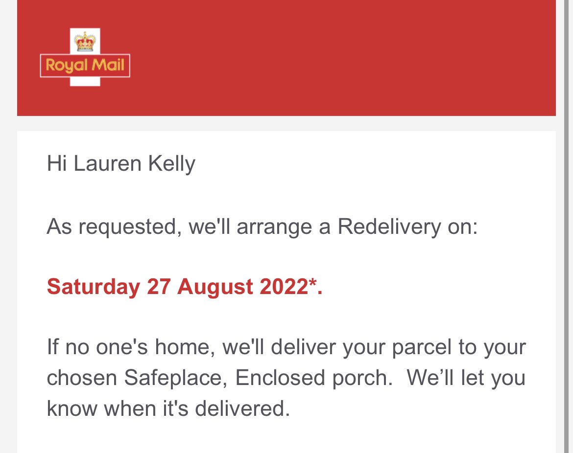 At this point I’m just wondering if <a href="/RoyalMail/">Royal Mail</a> are keeping my parcels forever as it’s been prepped for delivery forever but still not here 🤦🏻‍♀️😩 <a href="/RoyalMailHelp/">Online customer service</a>