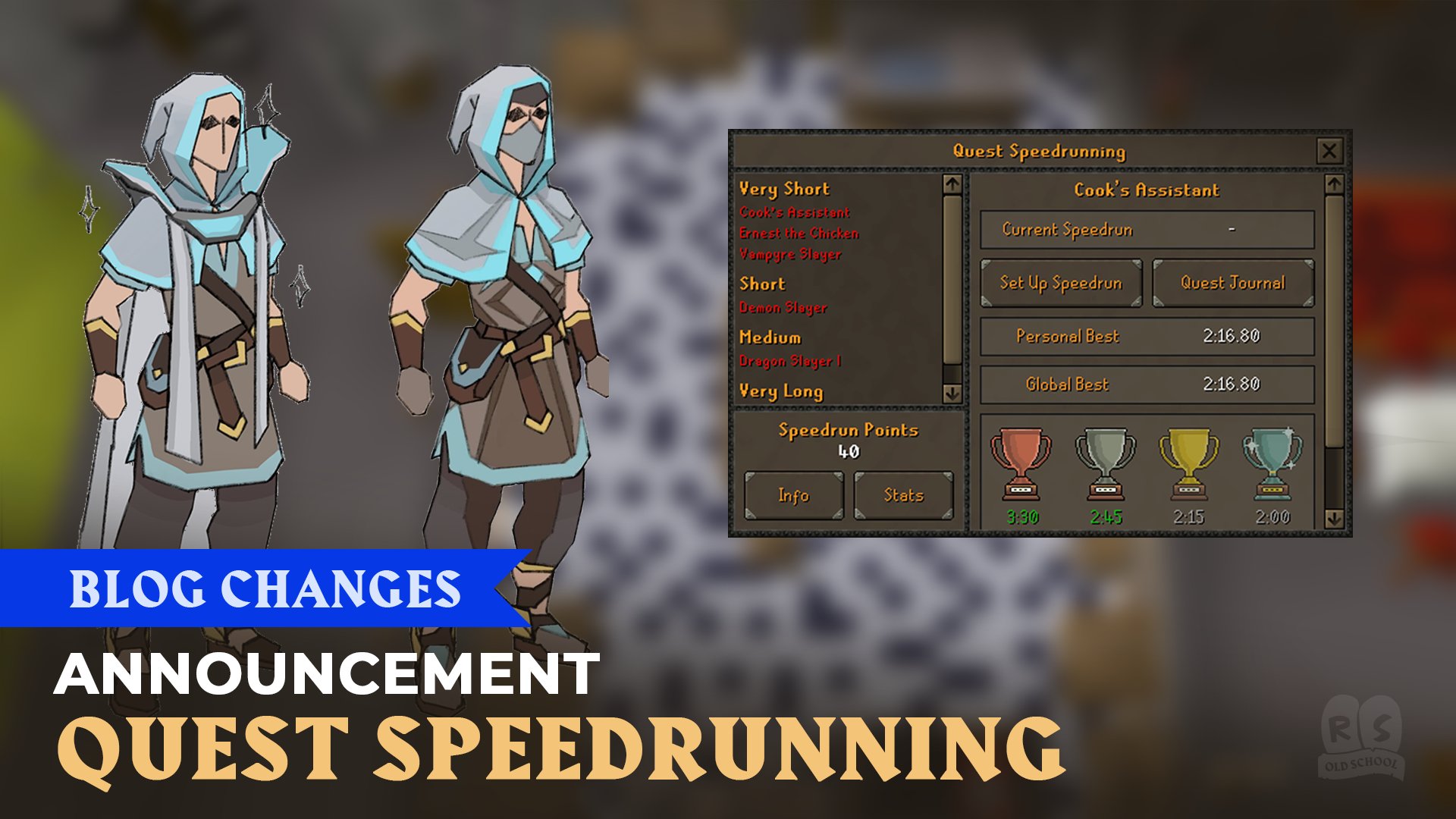 Old School RuneScape on X: ⚙ GAME UPDATE ⚙ 🏃‍♀️ 🏃‍♂️ 💨 Set your running  shoes to max speed as we race towards more Quest Speedrunning challenges,  along with the final changes