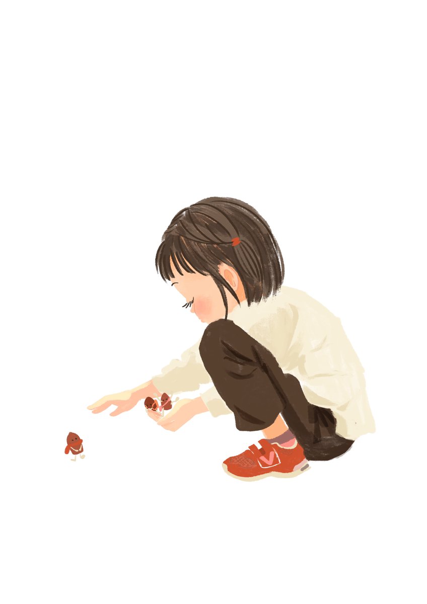 1girl solo white background simple background short hair shoes closed eyes  illustration images