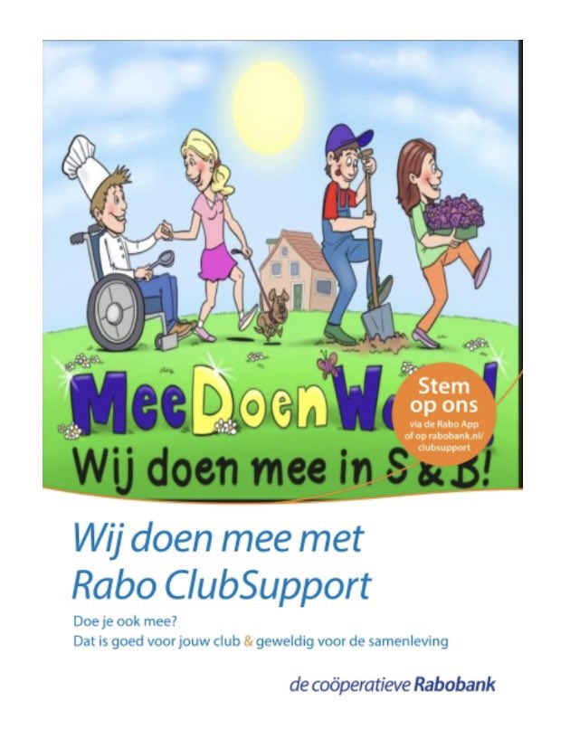 Vanaf vandaag kunt weer stemmen op MeeDoen Werkt en Doorpakken Wonen tijdens de #RaboClubSupport 2022. Stemt u op ons? Dank u wel! #senb