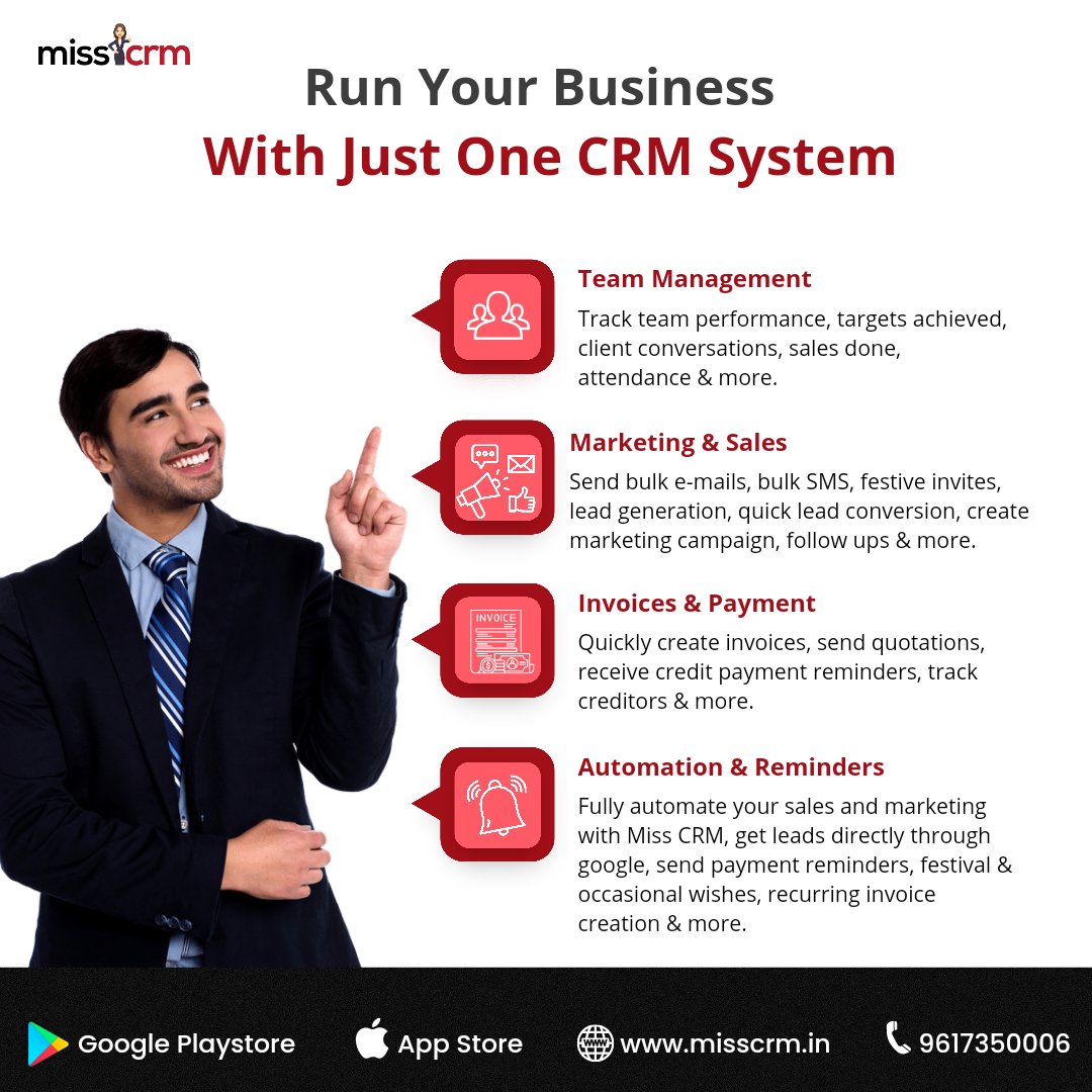 All in one CRM software- Miss CRM.
Install the app ⬇️
play.google.com/store/apps/det…

#crmsolutions #crmtool #crmsoftware #CRM #crm #CRMSOFTWARE #salescrm #salescrmsoftware #automation #automationtool #businessautomation