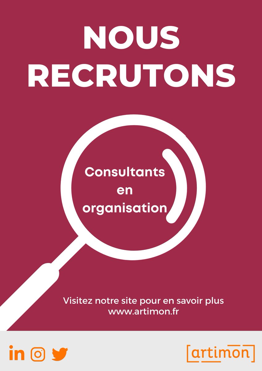 [Recrutement]-📣Vous recherchez un cabinet de conseil innovant, humain et en fort développement ? Et si vous rejoigniez #Artimon ? Nous recrutons actuellement des consultants pour toutes nos practices ! Postulez ici👉bit.ly/3N7z6my
#ArtimonConseil #consulting #joboffer