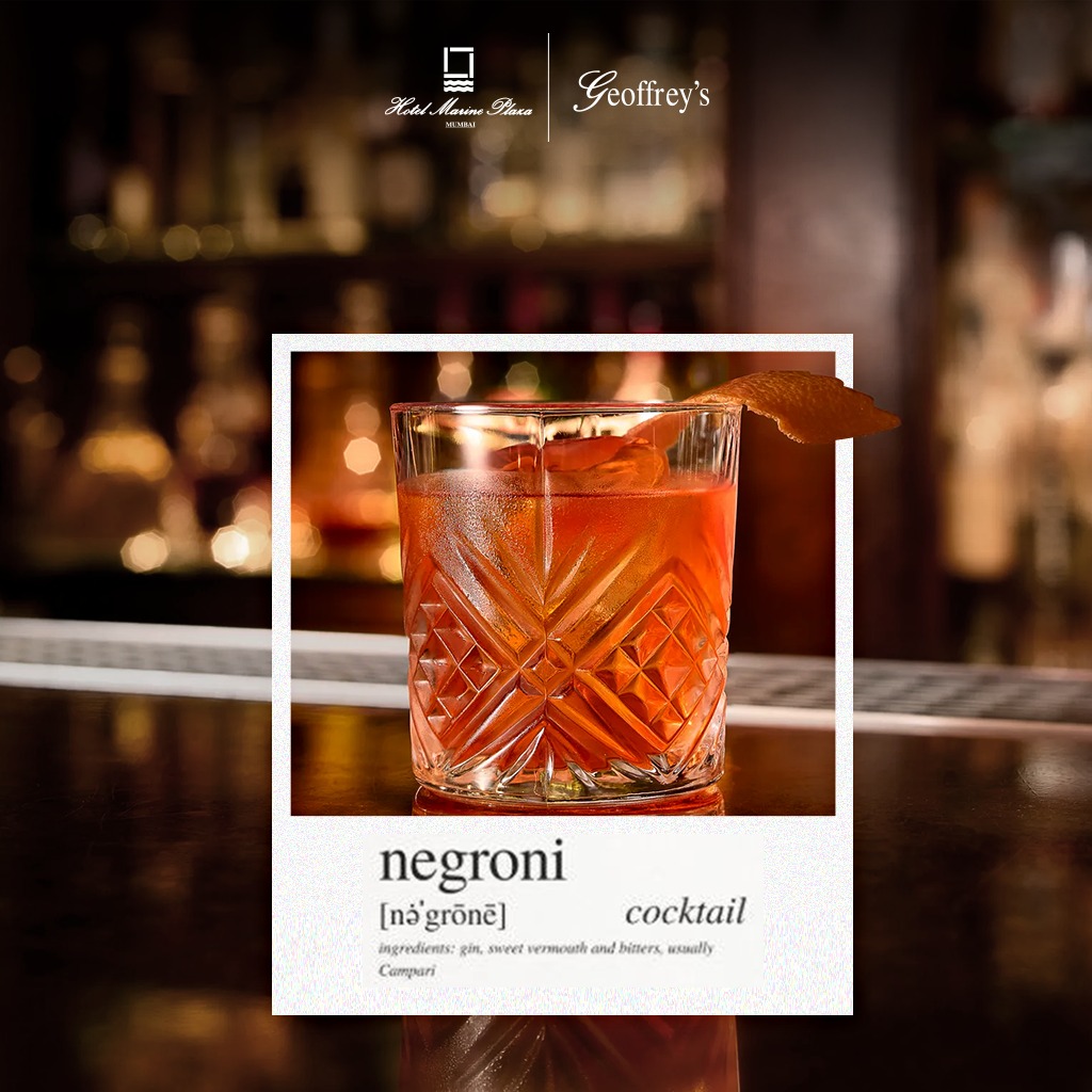 Using the finest ingredients only to make the perfect Italian Negroni!
#HotelMarinePlaza #ALuxuriousExperience #Geoffreys #BritishPub 
.
.
#Cocktails #Drinks #Bar #Cocktail #Bartender #Mixology #Food #Beer #Party #Negroni #CocktailBar #Wine #Mumbai #Marinederrive #Churchgate