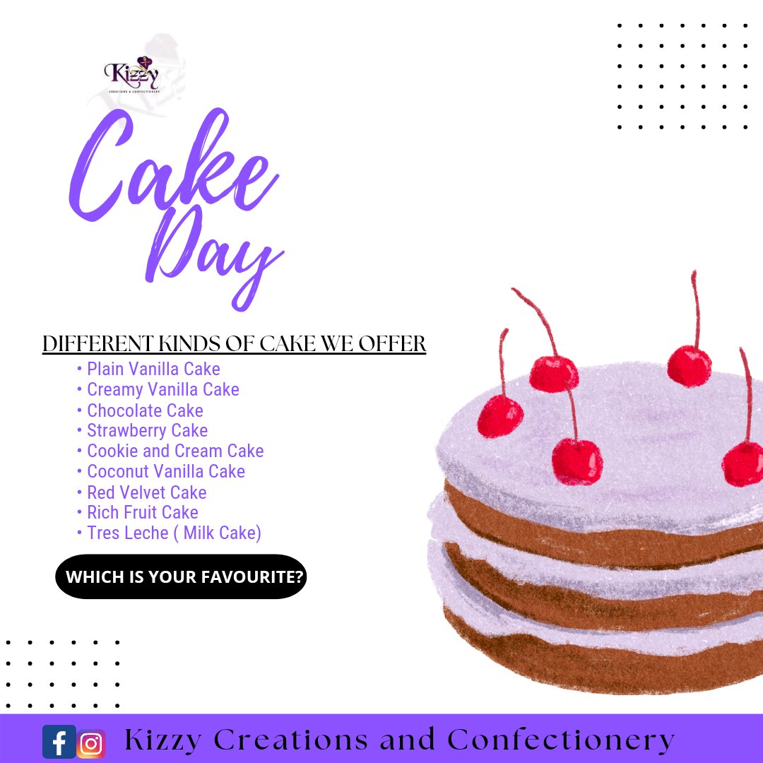 kizzysozo's tweet photo. Welcome to a new week.  
These are the various cakes we can make for you. 
Oya tell us which you would love to have this week or for your birthday.

Where are my September celebrant?

#kizzycreations #kizzycakes #cakes https://t.co/NRSzO1GlEF