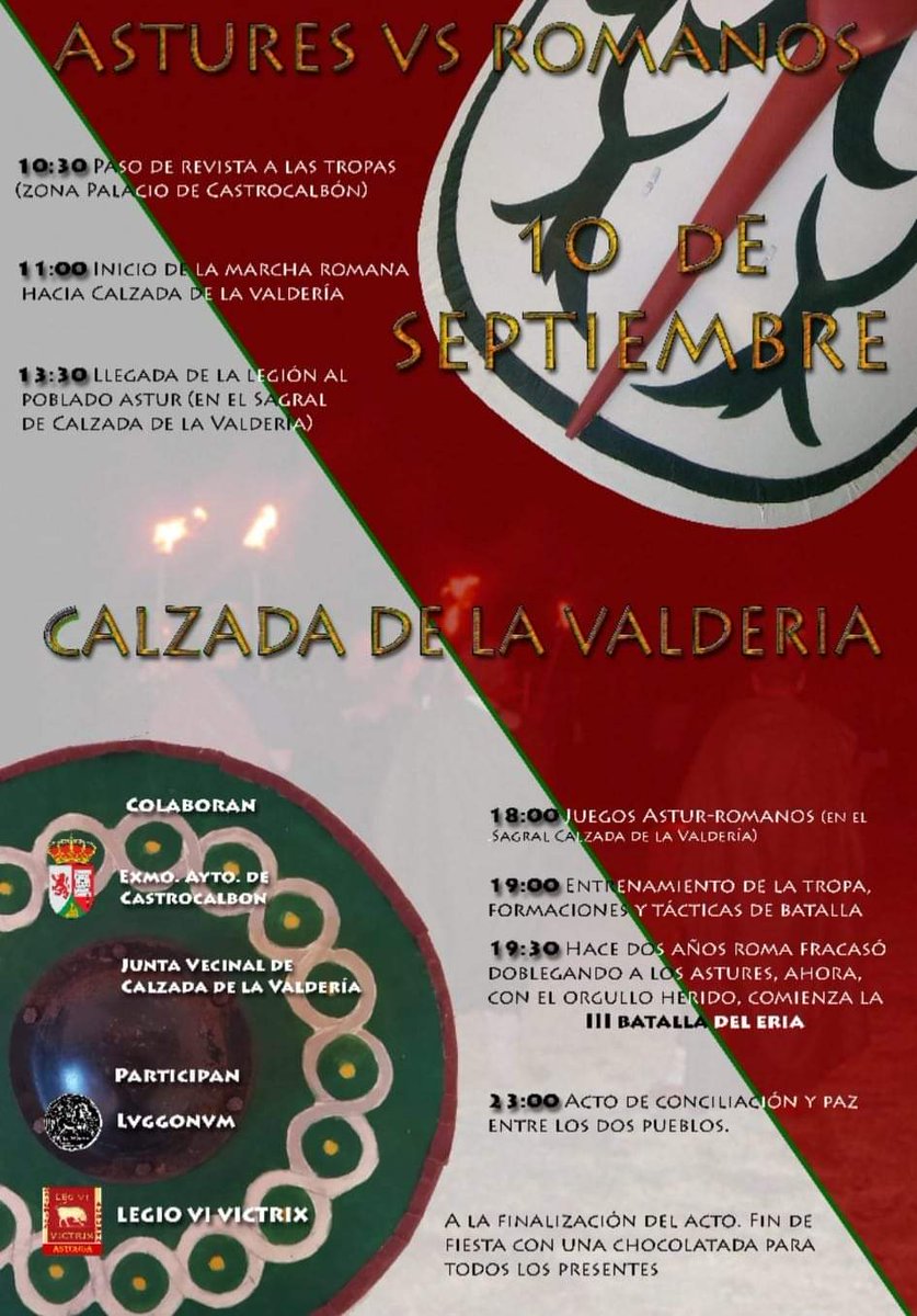 ¿Ya echas de menos Astures y Romanos?
¡Pues el 10 de Septiembre tienes la oportunidad de sacar tu traje y unirte a nuestros compañeros de Calzada de la Valdería en su celebración!