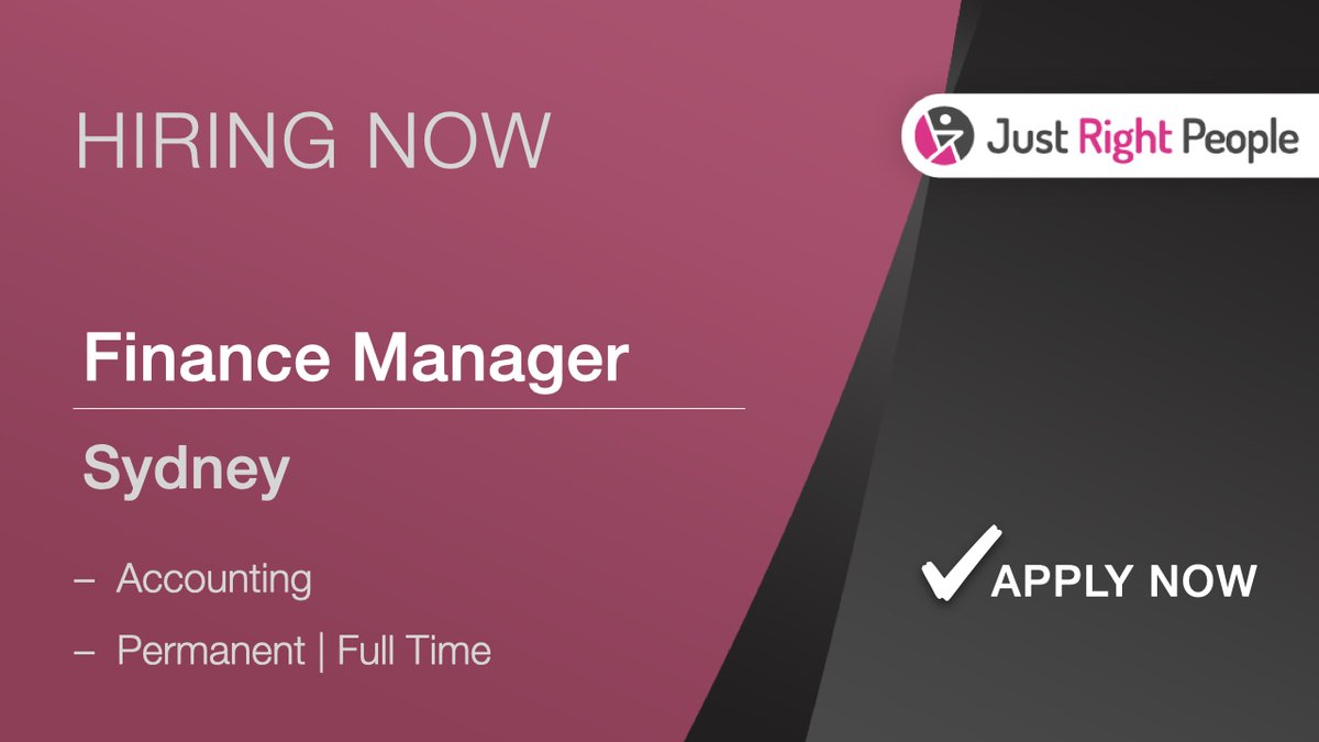 JustRightPeople's tweet photo. Hiring now - FINANCE MANAGER, Sydney
High profile industry association making a real difference in people's lives. Lead a small team and engage at Board level. Learn more and apply at https://t.co/NHRSSLNcph
#finance #Accounting https://t.co/J8zc8FYRjL