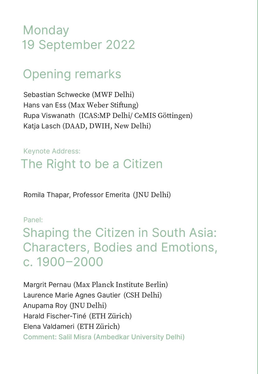Join us for the first day of our symposium on 19 September @IIC. The inauguration will be followed by a #keynotelecture and #paneldiscussion. @webertweets @icas_mp @CeMIS_unigoe @GermanyinIndia @DAADIndia @DWIH_NewDelhi @mpib_berlin @JNU_official_50 @weareAUD @ETH_en @CSHDelhi