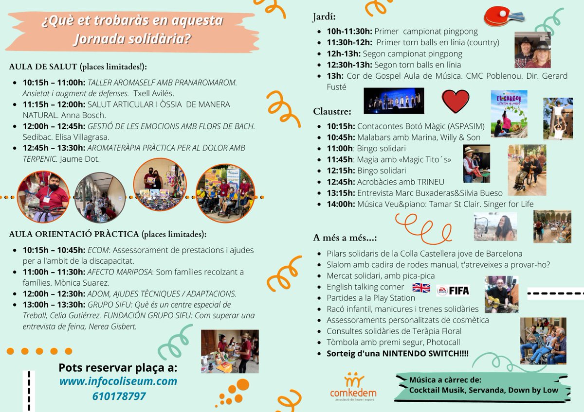 🔶 2ona festa solidària de CKM. #CKMFest22 🔷

📅 Reserveu-vos la data! Dissabte 17 de setembre. De 10h. a 15h.

Ja tenim confirmades moltes activitats, tallers, conferències, espectacles i molt més!

#CKMfest22