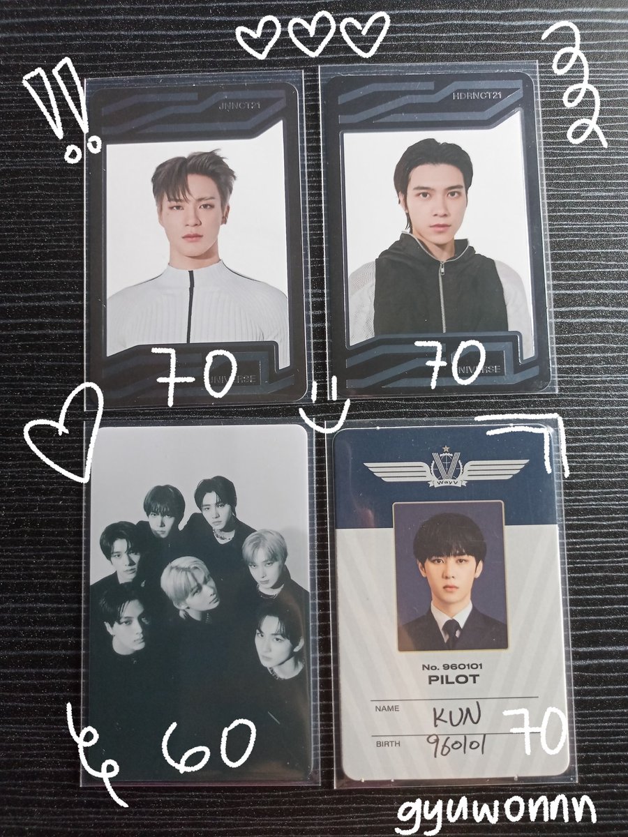 gyuwonnn's tweet photo. ꒰ wts lfb ph ꒱

— random photocards!
— see pics for prices
— all onhand | payo

https://t.co/CnmqGshdCG

## aespa season greetings sg aladdin pob ktown kun wayv renjun nct dream 127 universe jewel case pc haechan jeno jaemin jaemochi pilot card keycard teddy taeyong sticker ver https://t.co/Z1Fah5yX3W
