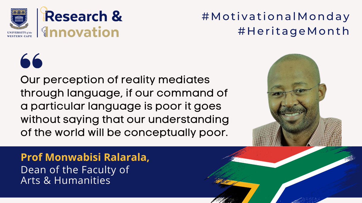 UwcResearch's tweet photo. #mondaymotivation For this month we focus on #heritagemonth ,we share a quote from Prof Monwabisi Ralarala. Dean of @artspostgrad

#makingresearchcount2022
#ConnectingPossibilities
#IAmUWC https://t.co/brObk6TVwN