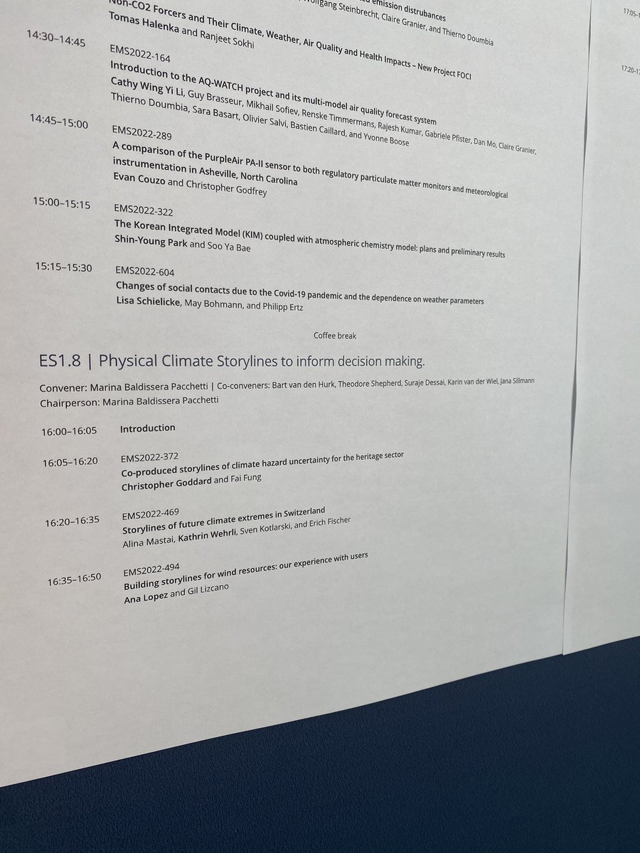 delfina0304's tweet photo. First time at the #EuropeanMeteorologicalSociety and convening a session in person on #PhysicalClimateStorylines. Great program, great masking policy, and hybrid options. #EMS22 @RECEIPT_eu https://t.co/dJe39nT4lP