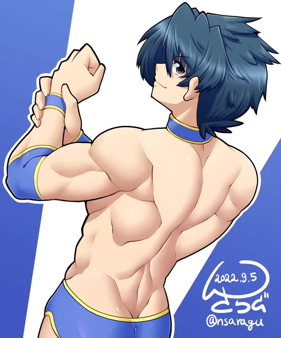 背中をイケメンに描きたい練習 