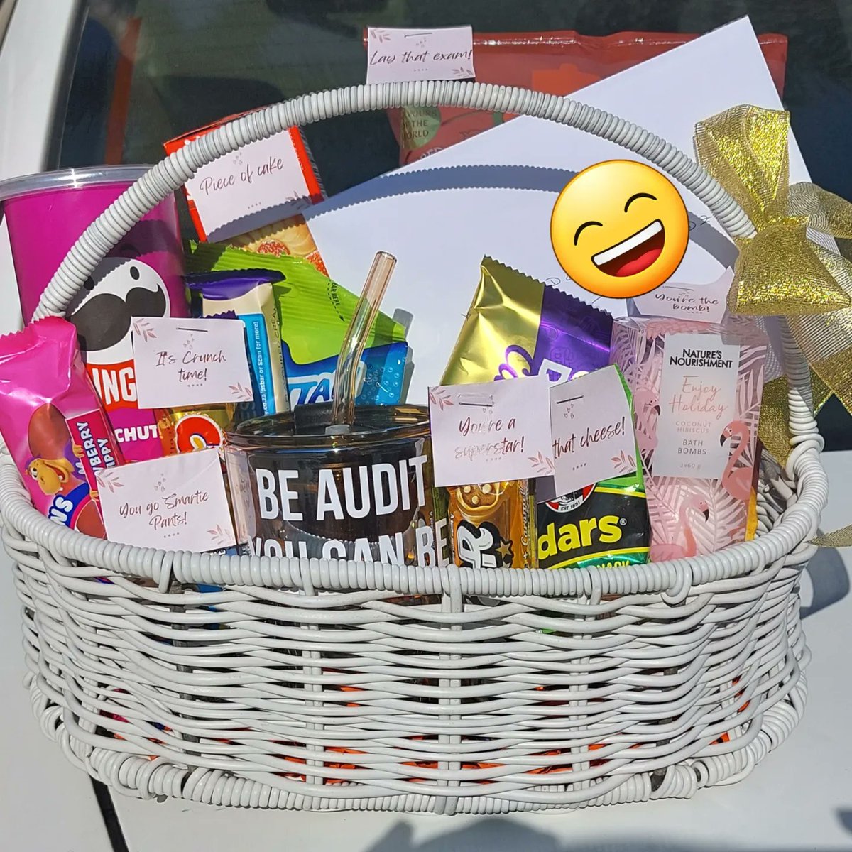 Miri_Nyakudzuka's tweet photo. It's not everyday we dust off the puns and make a hilarious and yet super thoughtful exam care package/survivalkit. We loved making this as it was right in our element, quirky, funny and thoughtful
https://t.co/T1LlUO7nfn
#exams #examcarepackage #giftideas #examsurvivalkit https://t.co/4INwvBqymF