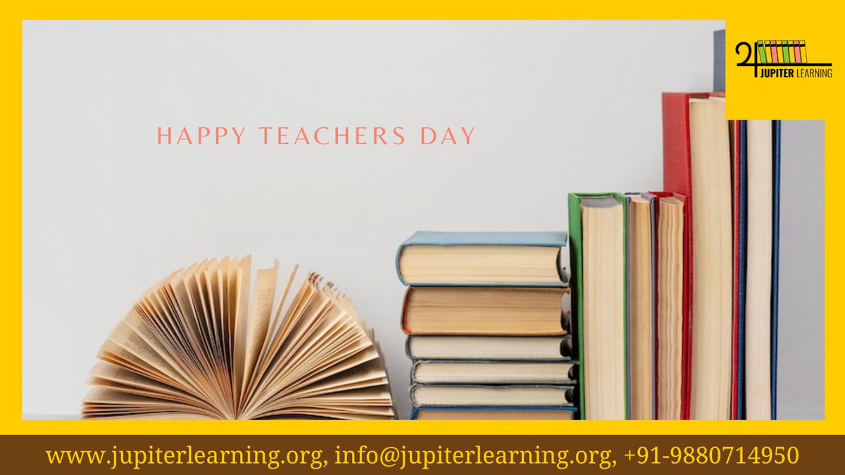 JupiterLearning's tweet photo. Jupiter Learning wishes everyone a Happy Teacher's Day.

Keep the spirit of Learning alive by enabling Learning for everyone. Take a pledge "each one, teach one" today to build a healthy, learned society.

#teachersday #jupiterlearning #learning https://t.co/nV8rlOFdJX