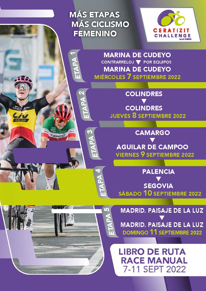 LaVueltaFem's tweet photo. 🔥 ¡Ya está disponible el 𝗟𝗶𝗯𝗿𝗼 𝗱𝗲 𝗥𝘂𝘁𝗮 de la #CERATIZITChallenge22! 

🤓 CERATIZIT Challenge 22 roadbook is now available!

🔗 https://t.co/SfuVOTZ0hn https://t.co/R6nT88xeBk