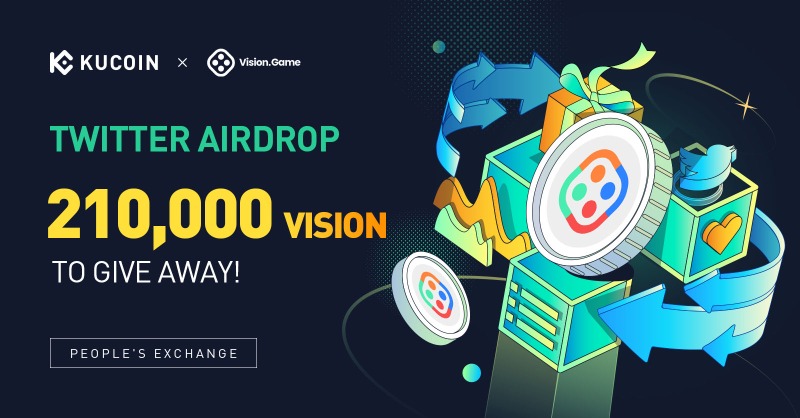 kucoincom's tweet photo. #KuCoin 🙌 #VisionGame 💰 210,000 $VISION to Give Away 💰 

✅ Follow @kucoincom @visiongame_ 
❤️ Like &amp; Retweet
✅ Complete the gleam tasks
🎁 10 lucky winners will receive 21,000 $VISION each!
