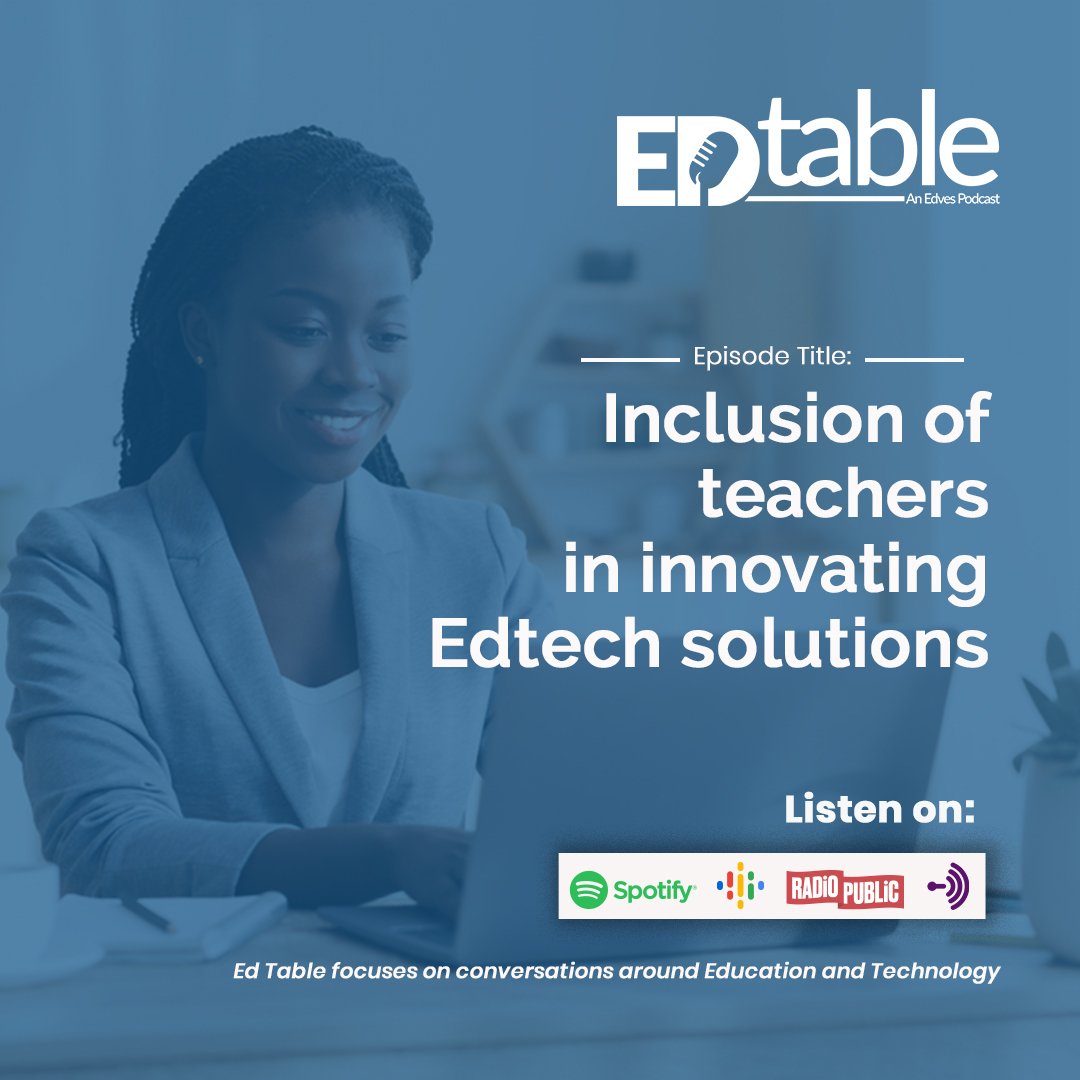 EdvesSuite's tweet photo. Happy new new week Dear Educator❤️❤️
Here is another episode of Edtable where we discussed why teachers should be included in developing Edtech solutions.
Go ahead and click on this link https://t.co/RagP7UOQCt to give it a listen!
#Edves
#Edtech
#Education
#Edtable https://t.co/fXtrBBySpL