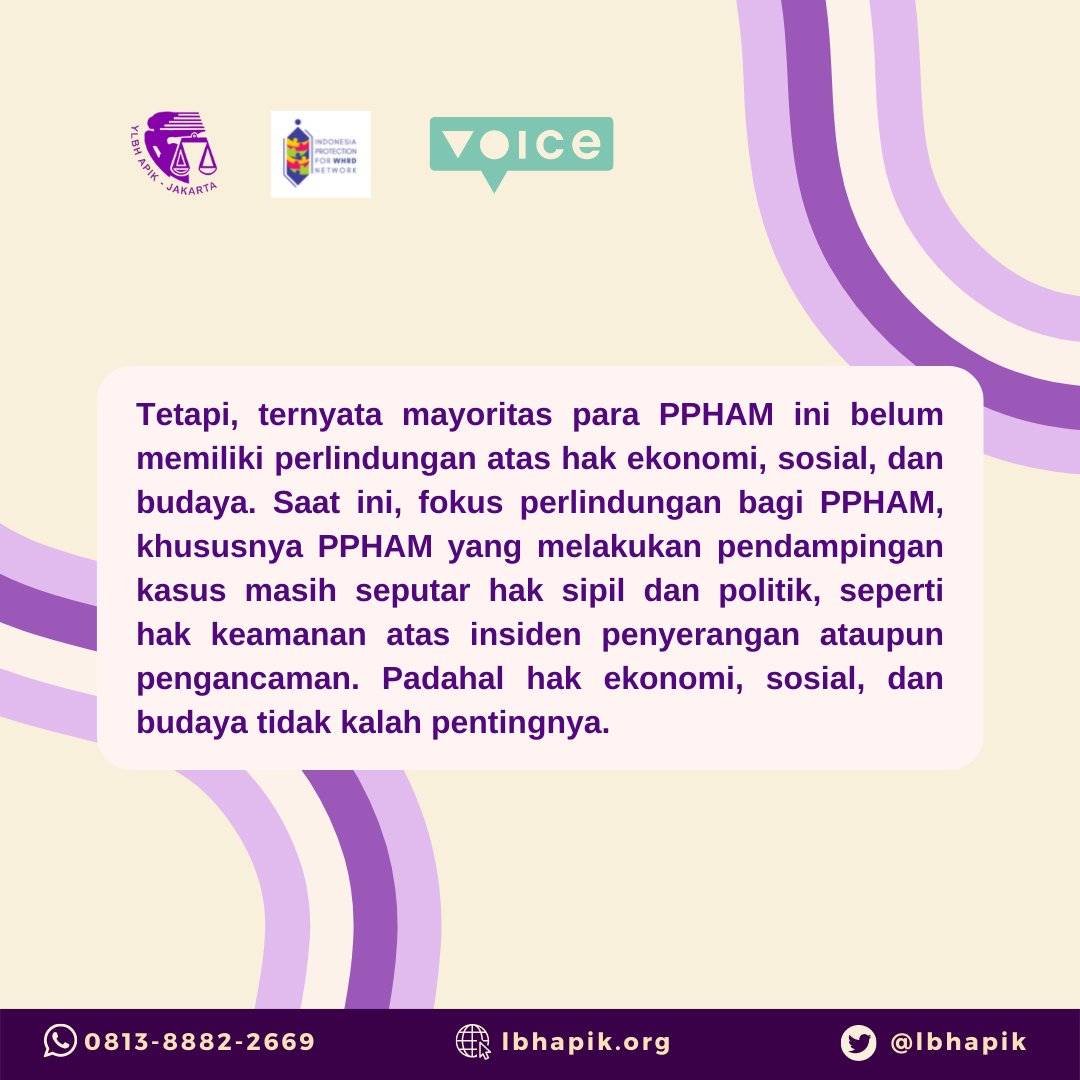 LBHAPIK's tweet photo. #SahabatAPIK beberapa waktu terakhir kita sering posting kegiatan yang berkaitan tentang perlindungan hak ekosob PPHAM, nih. Tapi, #SahabatAPIK tahu ga sih apa itu hak ekosob PPHAM dan mengapa penting untuk memberikan perlindungan hak ekosob bagi PPHAM? Cek infografis ini, ya! https://t.co/BUniapSaUg