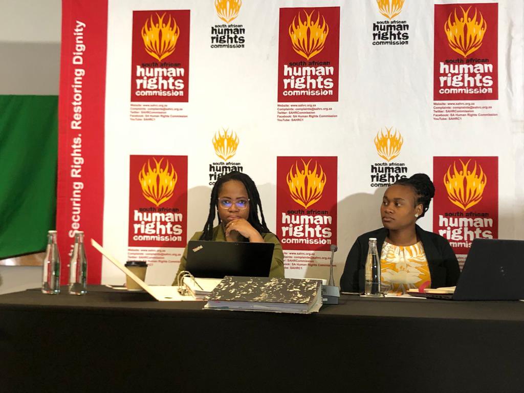 SAHRCommission's tweet photo. The second leg of the inquiry into allegations of racial discrimination/ discrimination in the advertising is underway. Mpiwa Mwangiro from Sonke Gender Justice is todays first participant making submissions. #RacialAdverts https://t.co/k72KTSOrcR