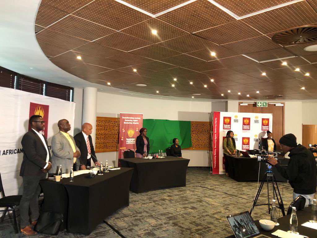 SAHRCommission's tweet photo. The second leg of the inquiry into allegations of racial discrimination/ discrimination in the advertising is underway. Mpiwa Mwangiro from Sonke Gender Justice is todays first participant making submissions. #RacialAdverts https://t.co/k72KTSOrcR