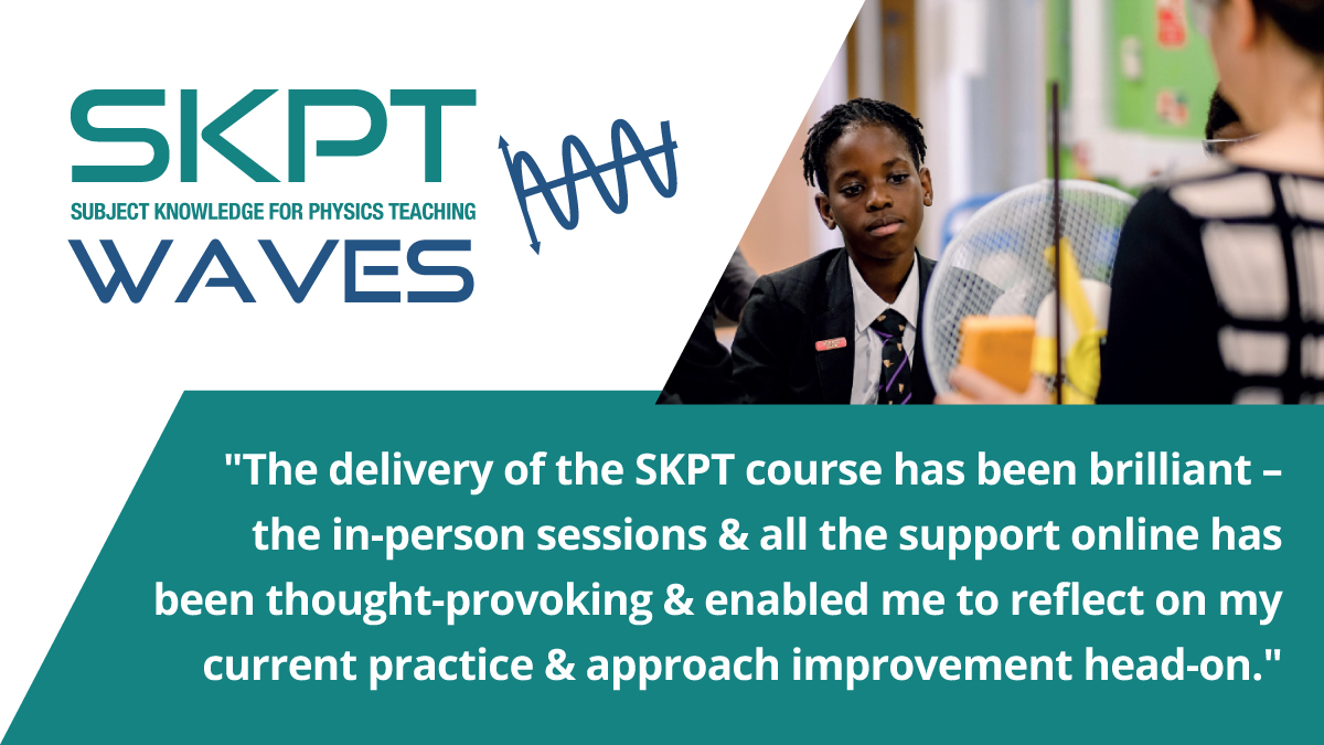 Starting the school year teaching KS3/4 physics without specialism &amp; feeling the fear? 
FREE Subject Knowledge CPD
#SKPTWaves starts OCT
8wks blended learning; F2F sessions; online tutorials
1-2 hours p/w self-study; supported by specialists
‼️ Book NOW🧵
stem.org.uk/cpd/ondemand/5…