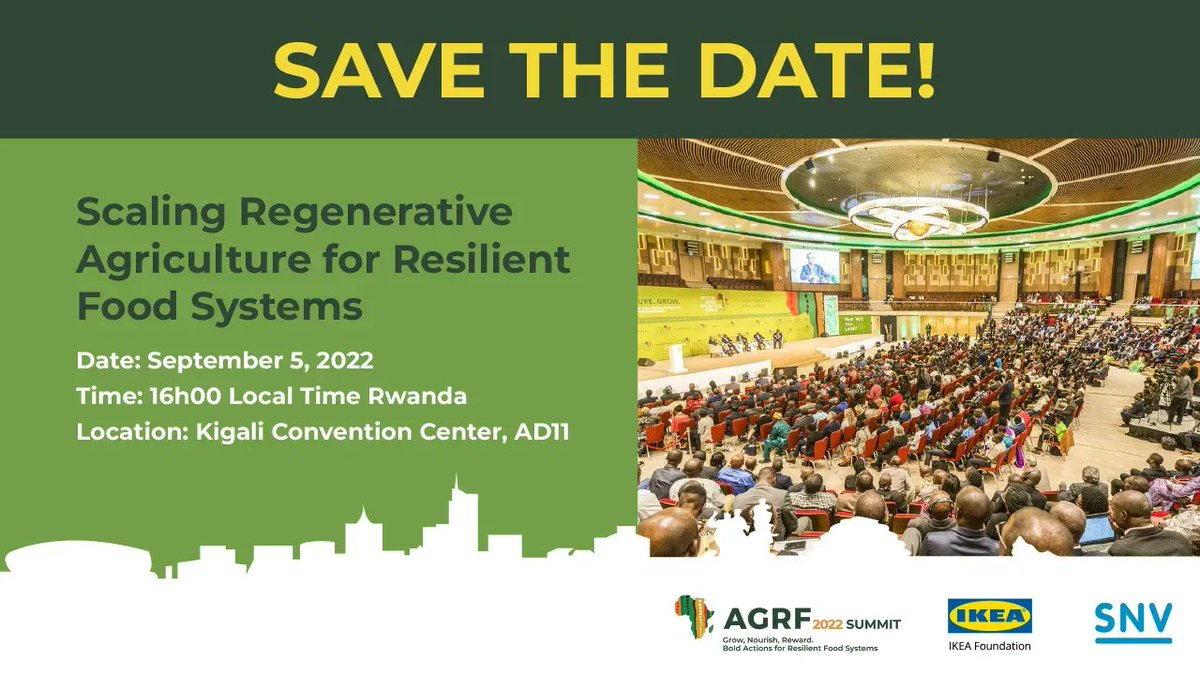 farmradio's tweet photo. Join us today @TheAGRF to discuss how regenerative farming can make food systems more resilient at during a side event with @SNVworld, @IKEAFoundation &amp; partners. #AGRF2022

Register to join here 👉 https://t.co/TWBxYAkx2q https://t.co/CdHoTMLlSi