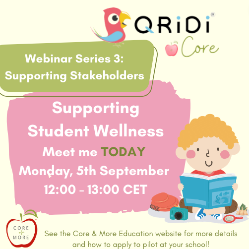 c_orkiszlang's tweet image. Reminder - Meet today! Just in time as you get to know your students and set up your routines! Supporting Student Wellness webinar Monday, 5 September from 12:00 - 13:00 CET lnkd.in/gDC7gskK #pyp #coreandmore #qridi #qridicore #coreandmoremonday