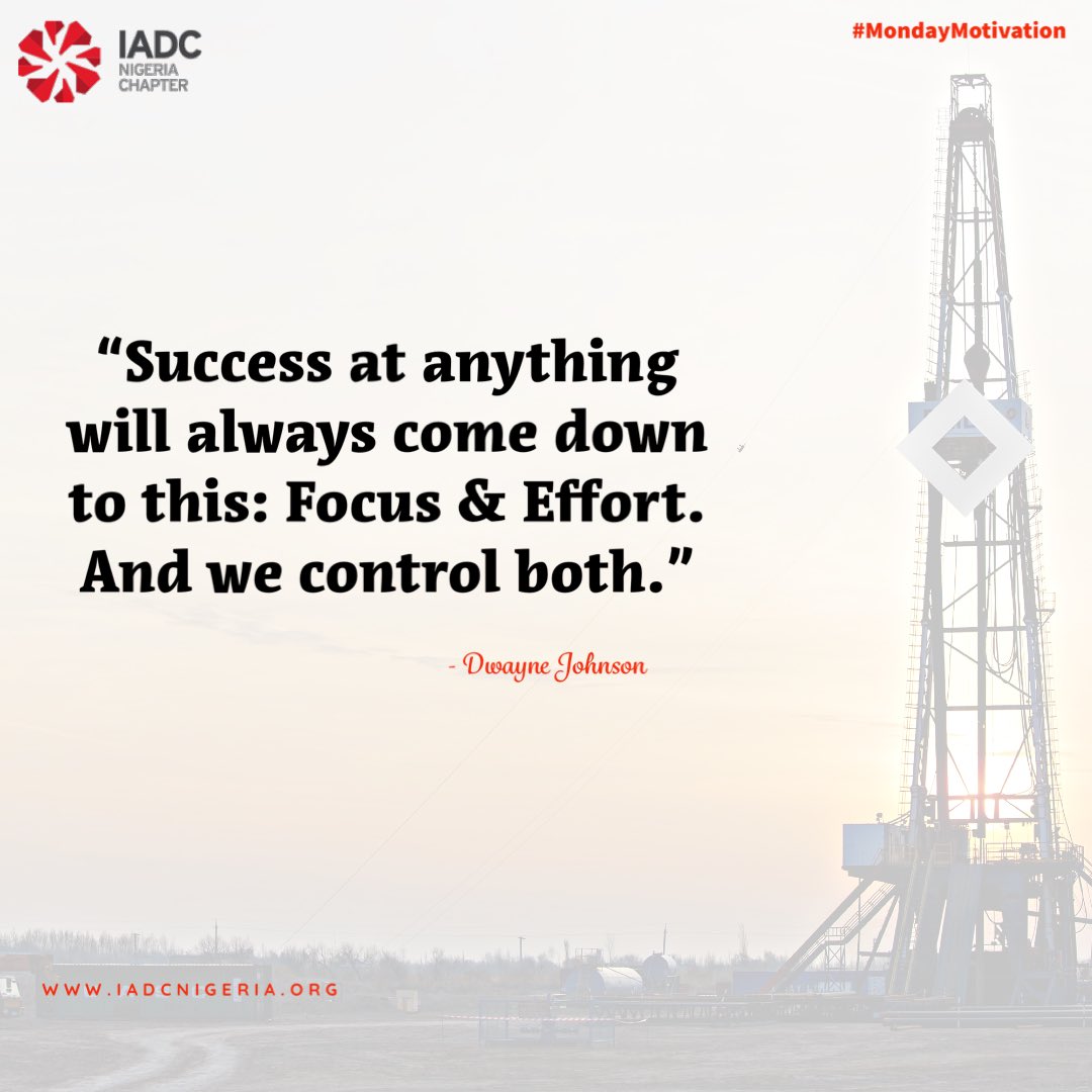 IadcNig's tweet photo. Wishing everyone a successful week ahead! ✨ ✨ 

Focus &amp; Effort! 

Welcome to a new week.

#iadcnigeriachapter 
#iadcmondaymotivation 
#oilandgasindustry 
#oilandgascontractors 
#drillingindustry 
#focusandeffort 
#maxeffort https://t.co/TFdnkGhfxf