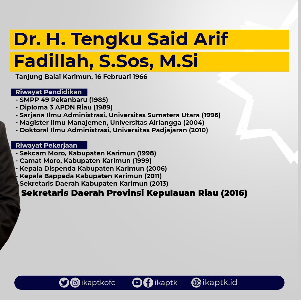 ikaptkid's tweet photo. Kakanda Arif, Alumni APDN Riau tahun 1989, Sekretaris Daerah Provinsi Kepulauan Riau (2016 - 2021).

#ikaptk #purnapraja #kdc #apdn #stpdn #iip #ipdn #indonesia #pns #asn #abdipraja #pamongpraja #asthabrata #praja #mudapraja #madyapraja #nindyapraja #wasanapraja #prajautama https://t.co/LtAGaZOXeT