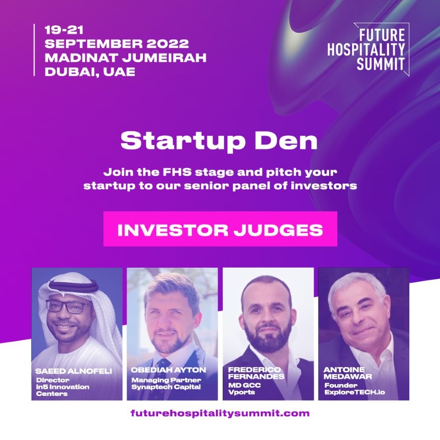 ExploreTECH's Antoine Medawar shares insights on the hospitality tech startup ecosystem as co-judge of The Start-up Den at FHS
يشارك أنطوان مدور من إكسبلورتك رؤيته حول نظام عمل شركات تكنولوجيا الضيافة الناشئة بصفته حكمًا مشاركًا في "معقل الشركات الناشئة"- قمة الضيافة المستقبلية