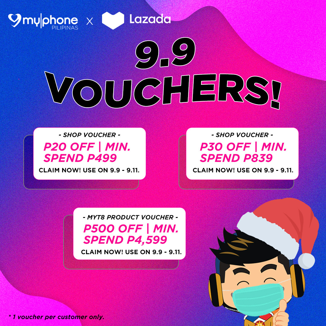 MyPhoneOfficial's tweet photo. 'DI TAYO PAHUHULI DAHIL #NasaLazadaYan! 💙 

Vouchers are ready to be claimed today kaya go ahead and follow #MyPhone Flagship Store now on #LazadaPH! 🫰

https://t.co/9KMR9DYa3x https://t.co/brvqFp5aoN