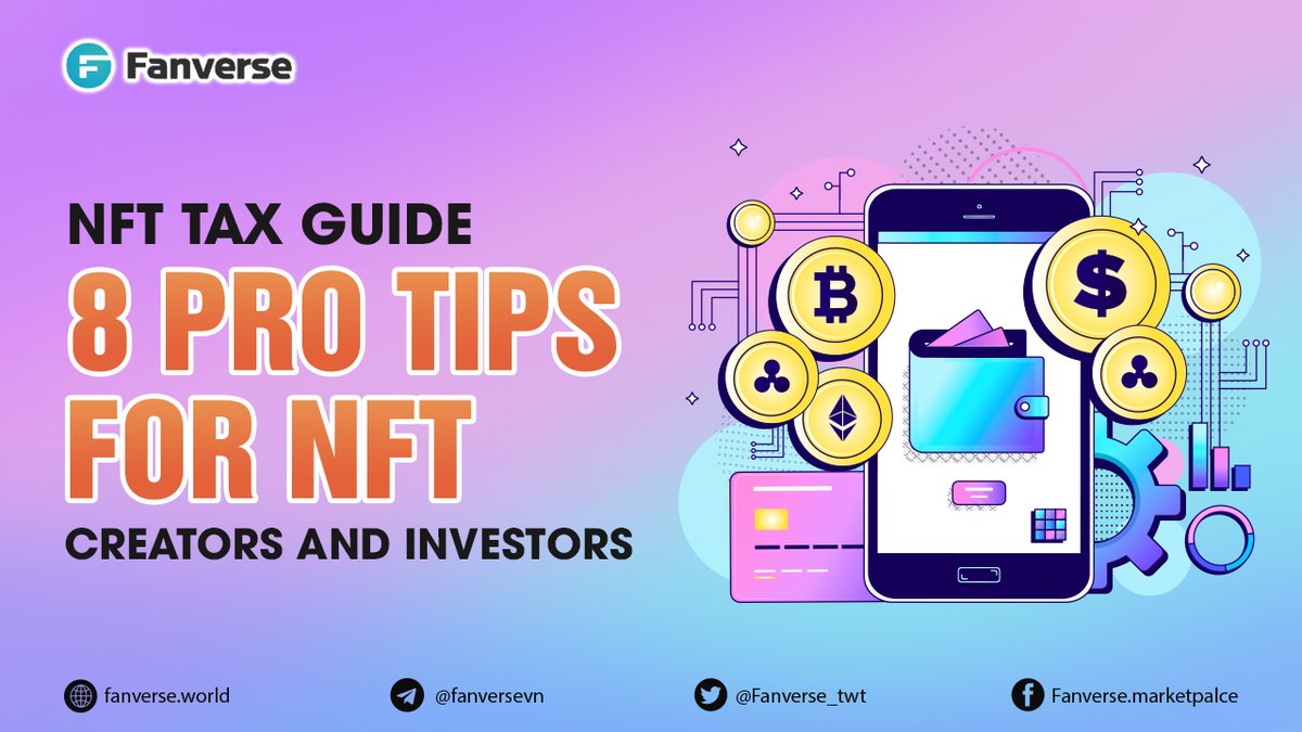 ⚠️NFT Tax Guide: 8 Pro Tips for NFT Creators and Investors
The tax has been extended to NFTs even when governments are still contemplating regulating the crypto industry.

✅ 8 NFT Tax Rules for Investors and Creators
Check it here: t.me/FanverseGlobal…