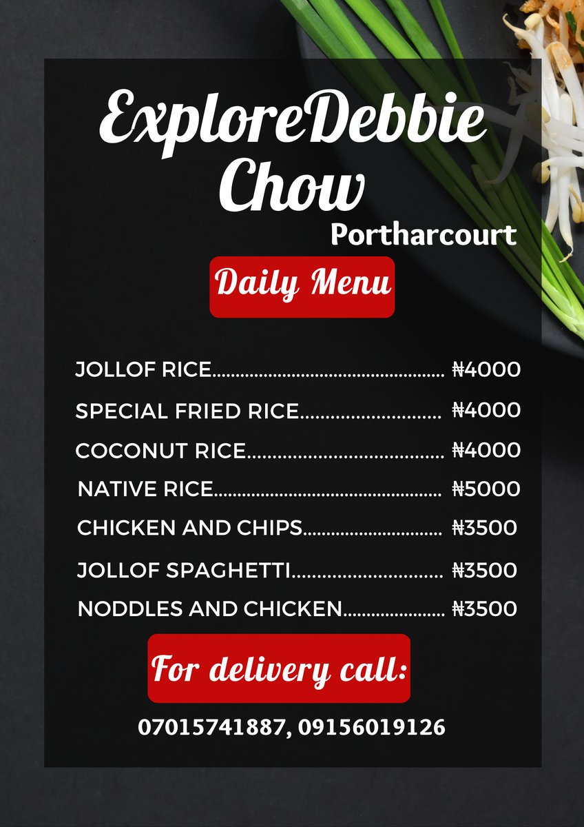 ExploreDebbie's tweet photo. Still your favourite cakes, pastries, food tray vendor in Portharcourt. 
Always available to take your orders ����
Call/Whatsap: 07015741887, 09156019126.

Have an amazing week❤️

View our menu below👇
#exploredebbie #womeninbusiness #phtwittercommunity #cake #foodtray @PH_Socials https://t.co/uLcwCu2eH9
