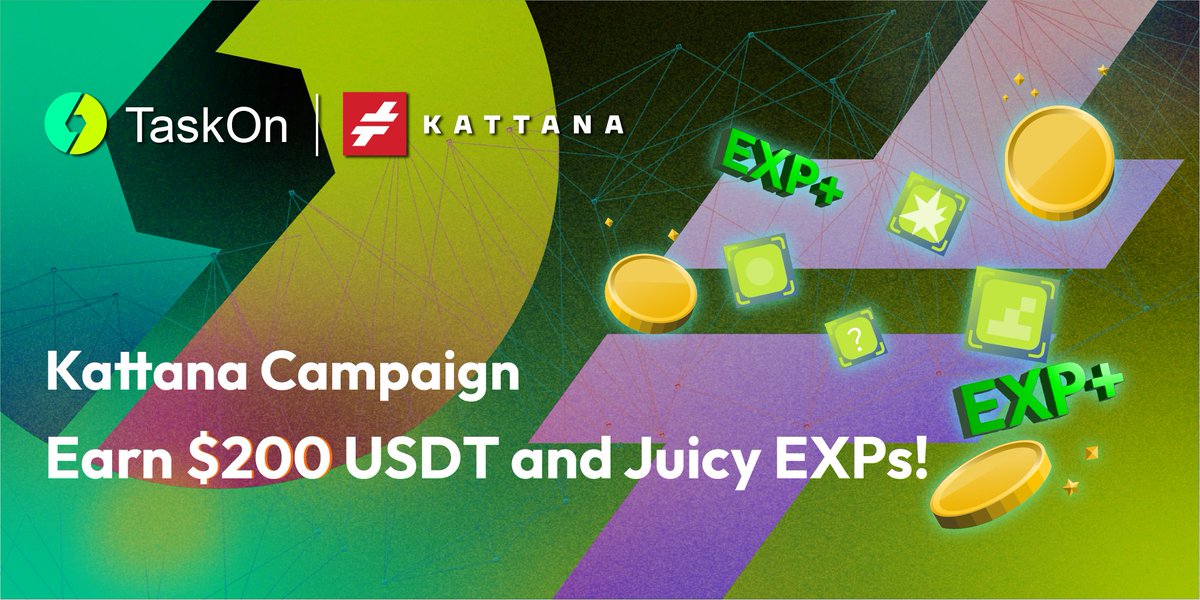 taskonxyz's tweet photo. We are excited to host a special #giveaway🤑 with @kattanatrade, a cross-chain #trading terminal for #DEXs and #CEXs.🚀 

200 $USDT + #TaskOn #XPs are up for grabs!🙌 

The #campaign is LIVE in 30 minutes on @taskonxyz!🥳 

Get ready now👇
https://t.co/OlhfmWdWUe

#Web3 #Airdrop https://t.co/tqN9lWQZnp