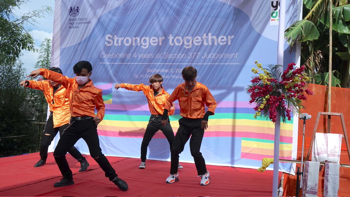 UKinKolkata's tweet photo. @NickDLow interacted with the players of the first Transmen football team in India to mark the 4th anniversary of #S377 judgement at Imphal on 2 Sept.

Few captivating dance performances were on display by youth dance groups during the programme.

#LGBT https://t.co/TN8kttn8sk