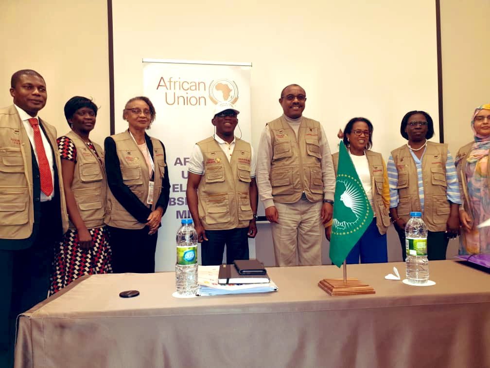 H.E. Hailemariam Desalegn, Former Prime Minister of Federal Democratic Republic of Ethiopia, Mission Leader of the #AUEOM Angola General Election 2022 and Amb. Bankole Adeoye, African Union Commissioner for Political Affairs, Peace and Security on the electon observation briefing