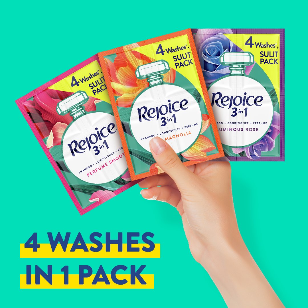 1, 2, 3, 4!✨

Get 4 washes in 1 pack! Choose from Perfume Smooth, Rich Magnolia and Luminous Rose!

Sulit na sulit, mga gwapa! Try niyo na and have salon smooth, perfume bango, and deeply nourished hair everyday! 💚

#RejoiceGirlGwapaKaDai #RejoiceQuattroSachet