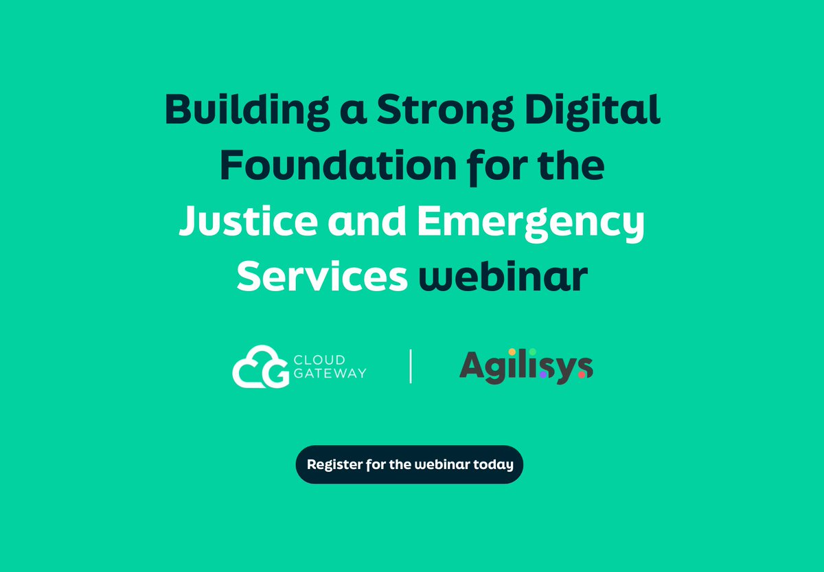 cloudgatewayltd's tweet image. Only 24 hours until our latest webinar, Building a Strong Digital Foundation for the Justice & Emergency Services (JES).
Register now and join us tomorrow at 12:00pm: bit.ly/3wWAKky
We hope to see you there!
#policetech #digitalpolicing #SASEsolutions