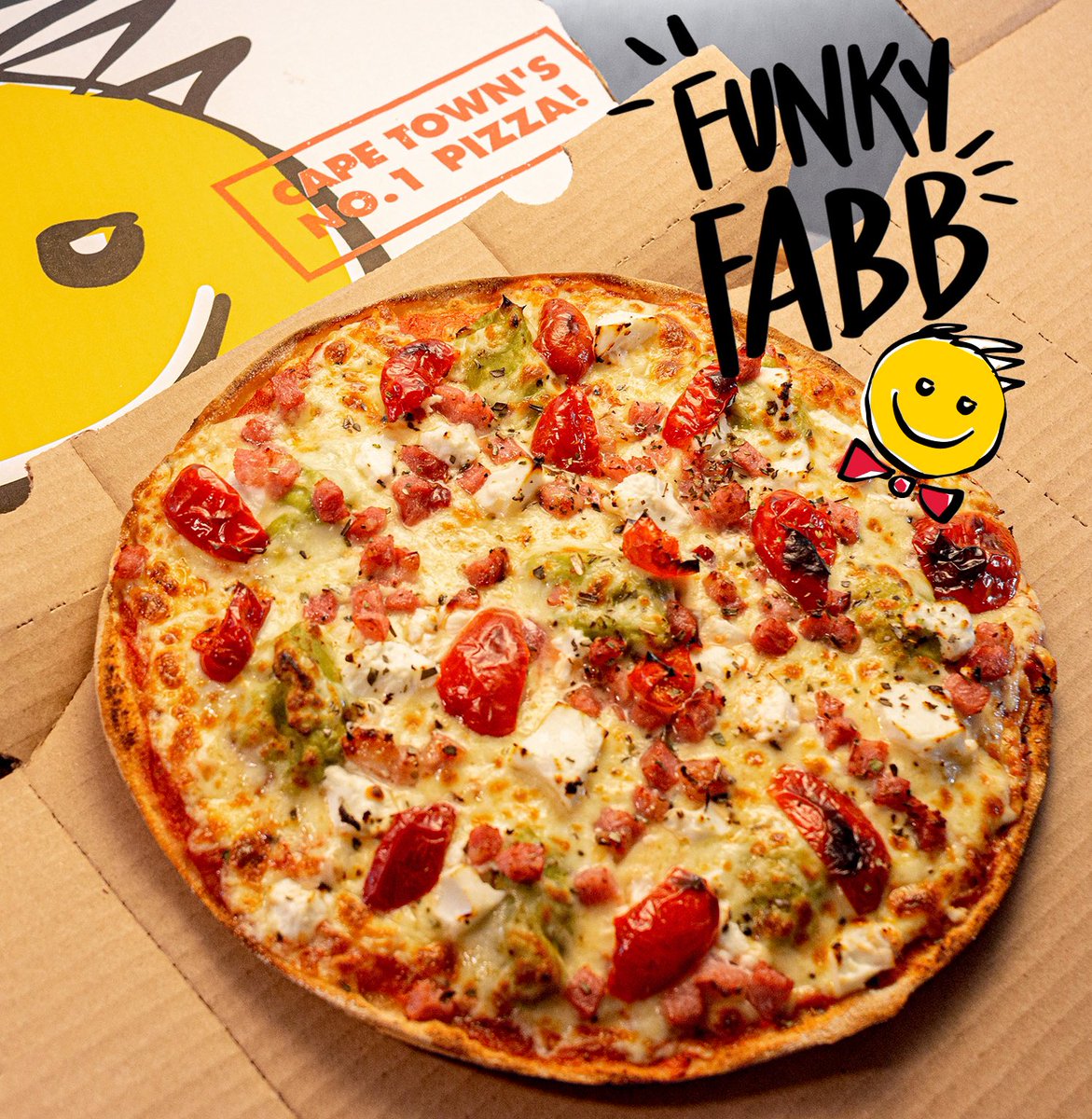 ButlersPizzaOG's tweet photo. This pizza gaucs our world! It’s the legendary #FunkyFabb and it wouldn’t be what it is without feta, Butleritos, bacon and altogether now…. AVO GUACAMOLE! https://t.co/4gwBNXZzx1