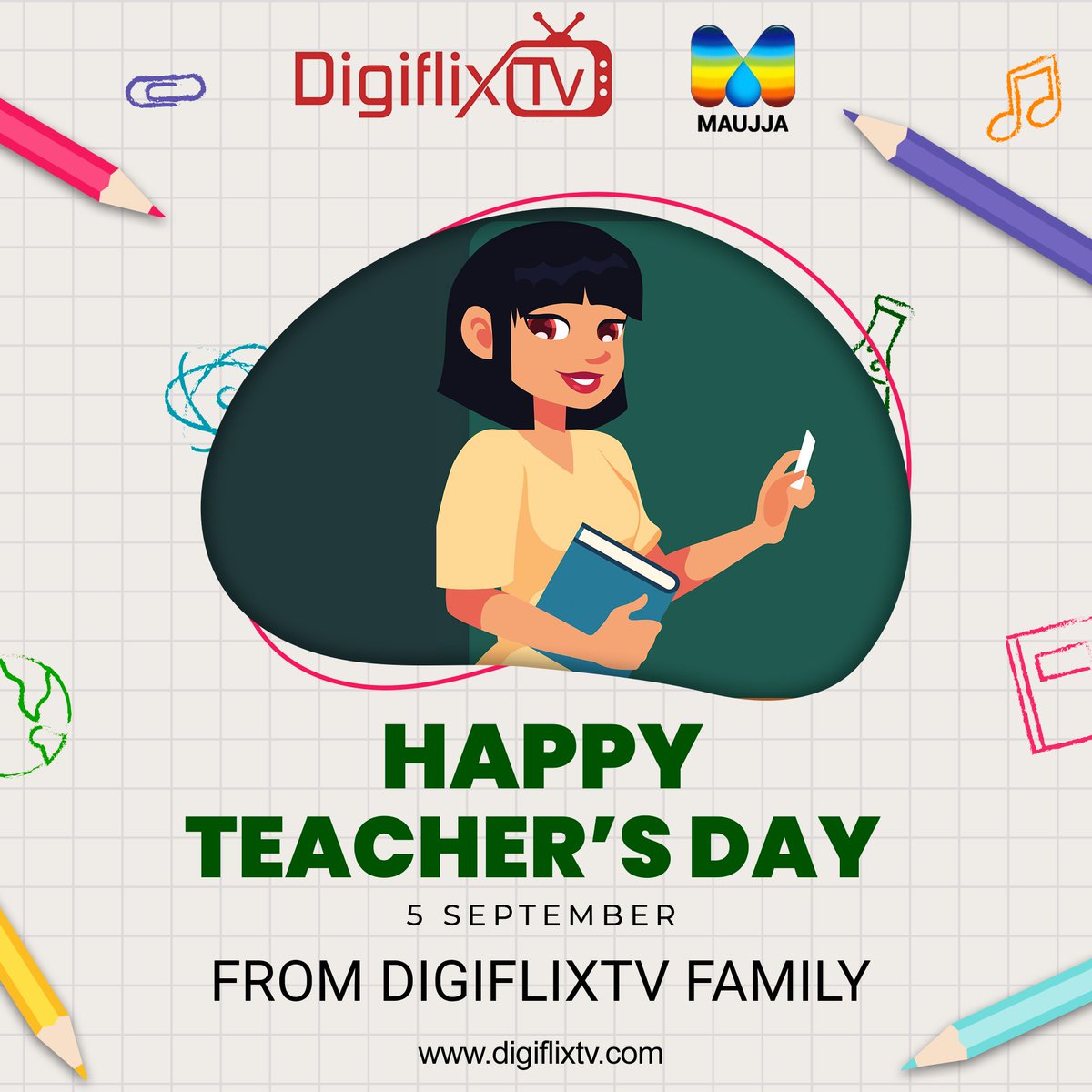 DigiflixT's tweet photo. A teacher is someone who nourishes the souls of the students for a lifetime. Happy Teachers Day to all the teachers.

#DigiflixTv #DigiShot #IndianOtt #AnOttApp #Ott #Media #entertainment #Digistar #happyteachersday  #teachersdaywishes  #HappyTeachersDay2022  #Teachers https://t.co/gvCGovWewN