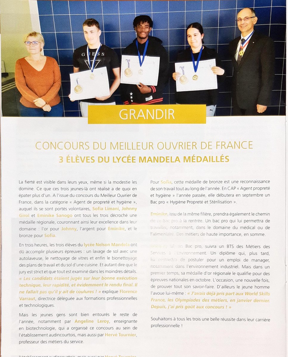 Encore un bel exemple de l'#excellenceVoiePro.
Félicitations aux élèves et un grand merci aux enseignants pour l'accompagnement.
<a href="/acbesancon/">Académie de Besançon</a> <a href="/bfc_region/">Région Bourgogne-Franche-Comté</a> <a href="/CGrandjean_/">Carole Grandjean</a>