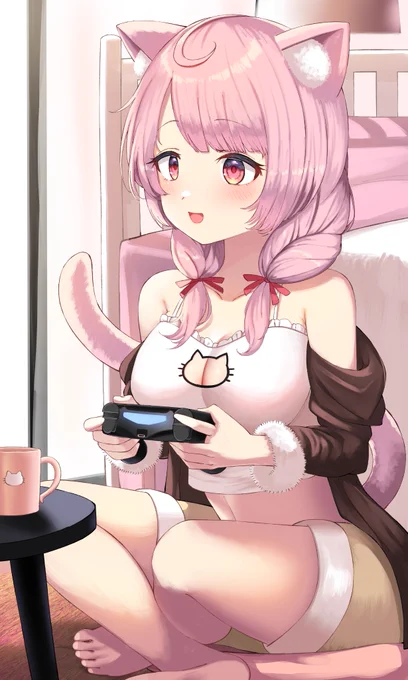 【skeb】オフの日をラフな格好でゲームをするVtuberの泉谷このみさん #このみゃーと 