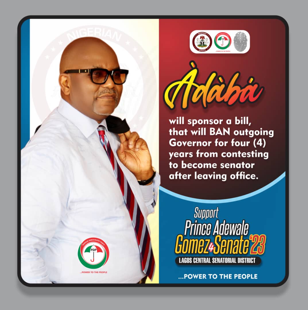 G4G2023's tweet photo. One of my pact with the people is the quality of bills that will be sponsored at the National Assembly..

As your senator ADABA will....

#Gomez4Senate 
#Lagos 
#Iyayitoleko 
#ThinkGomez https://t.co/qTOc6Sp7RB