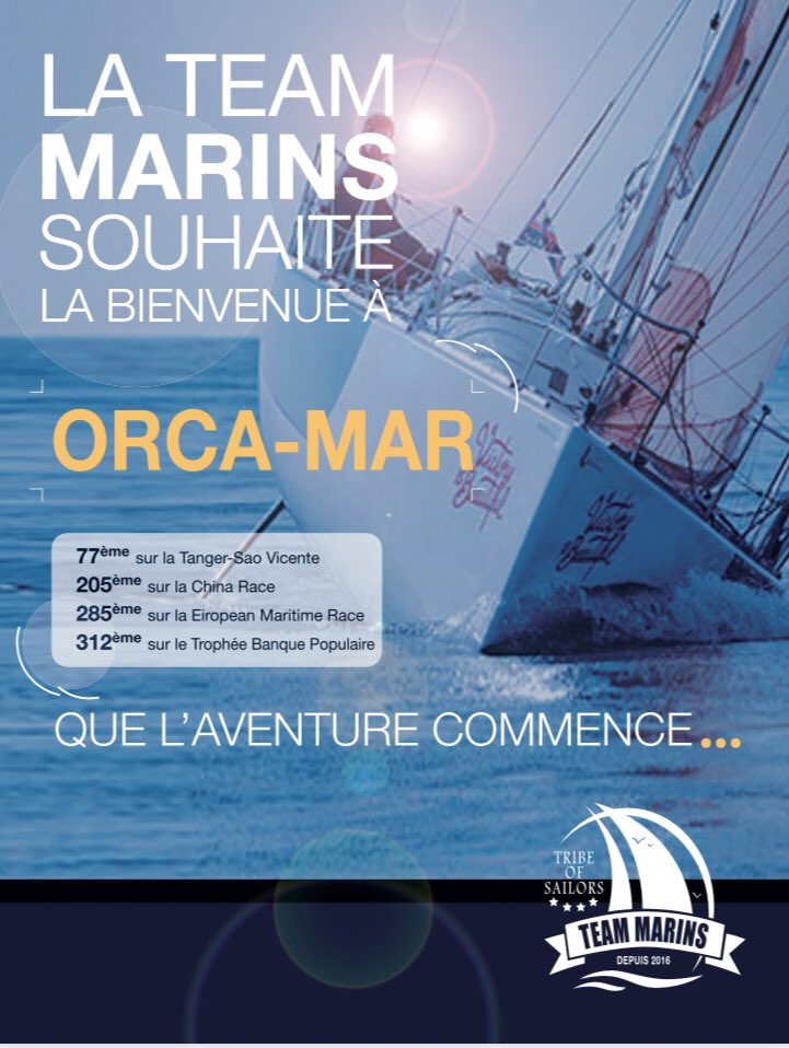 TeamMarins's tweet photo. 🔥[𝐑𝐄𝐂𝐑𝐔𝐓𝐄𝐌𝐄𝐍𝐓]🔥#2/3 

La @TeamMarins est heureuse de vous annoncer l’arrivée d’Orca:

✅77e sur la Tanger-Sao Vicente
✅ 205e sur la China Race

Bienvenue chez toi! https://t.co/HTtZFM6GD8