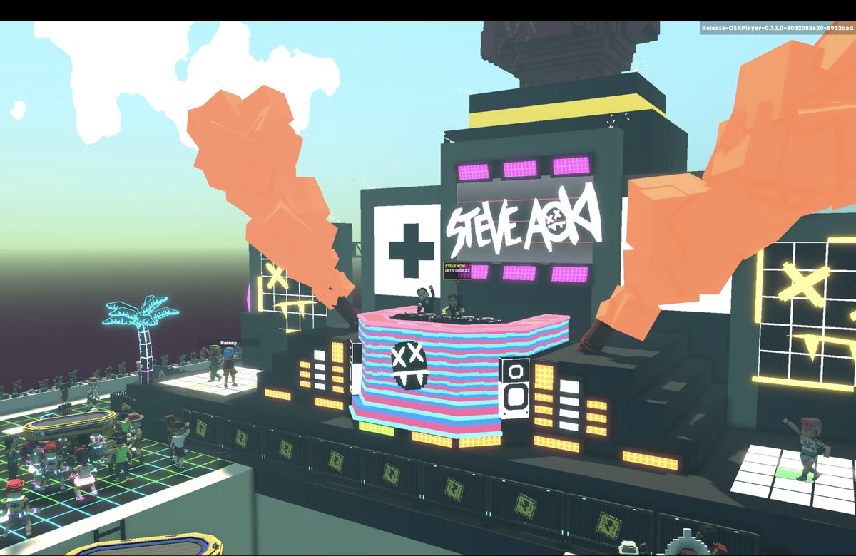 👋 GM! We're working to make <a href="/TheSandboxGame/">The Sandbox</a> experiences more immersive for music fans. You'll get a sneak peak with <a href="/steveaoki/">Steve Aoki</a>, one of the first DJ artists to jump into the metaverse. 

This is just the beginning of defining what virtual shows can become in 5 years from now.