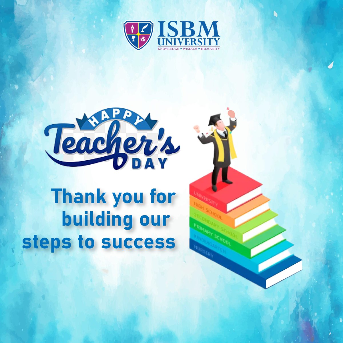 ISBMUniversity's tweet photo. Thank you for building our steps to success.
Happy Teacher's Day.
.
#teachersday #teacher #sir #teachersday2022 #happyteachersday #isbmuniversity #education #chattisgarh #chattisgarhuniversity #admissionsopen #businesscourses #mba #mbacourse #management #mbauniversity https://t.co/I2iJrGlFiV