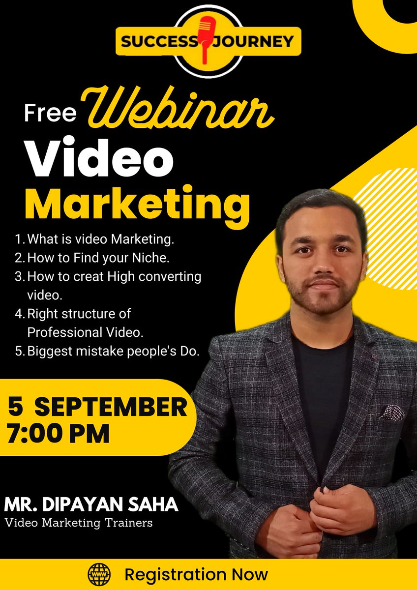 coachdipayan's tweet photo. VIDEO MARKETING Free Webinar

Register Now ⬇️
https://t.co/fM0bXgpxgd

#VideoMarketing #dipayansaha https://t.co/jnaIi3FxjV